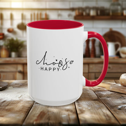 Colorful Mugs (11oz, 15oz) - Choose Happy - Positive Mindset Quote