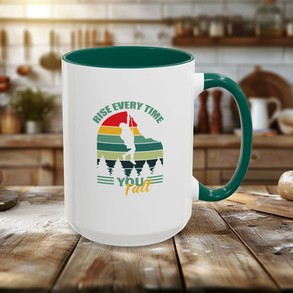 Colorful Mugs (11oz, 15oz) - Rise Every Time You Fall - Resilience Quote