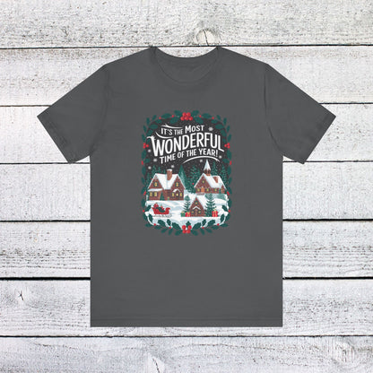 Men & Women Christmas T-Shirt. Most Wonderful Time of Year. Unisex Christmas T-Shirt.