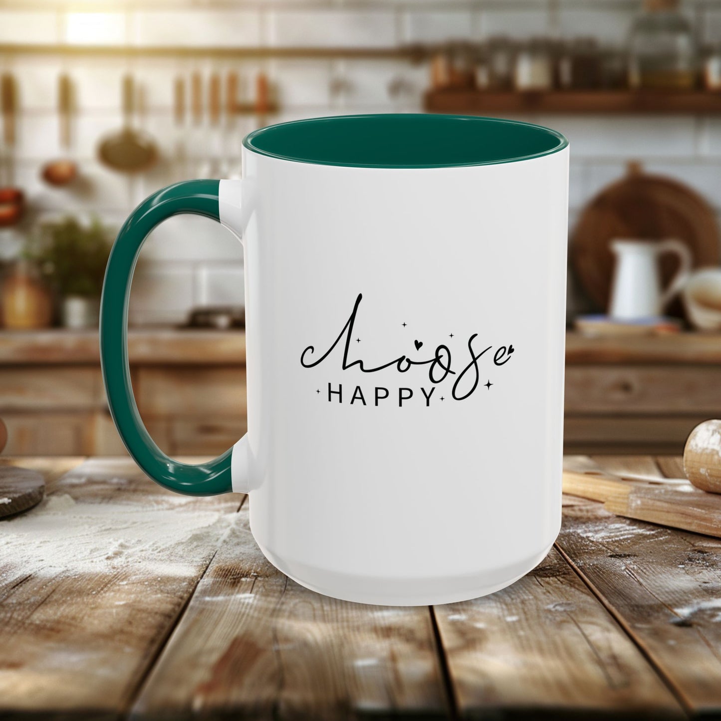 colorful mugs (11oz, 15oz) - choose happy - positive mindset quote
