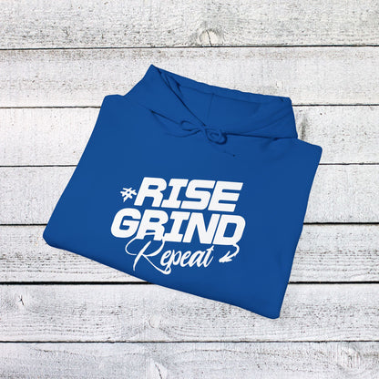 Unisex Heavy Blend™ Hooded Sweatshirt - Rise, Grind, Repeat - Hustle Daily Motivation
