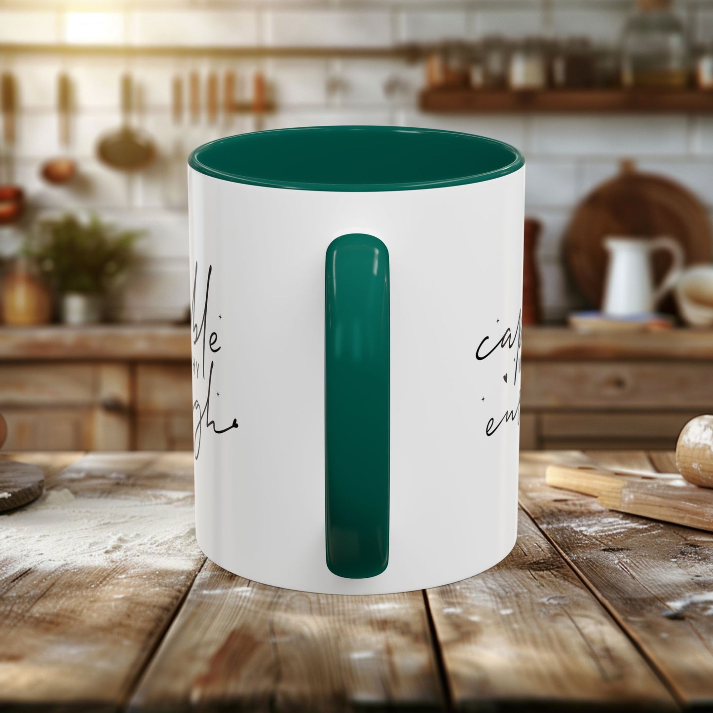 colorful mugs (11oz, 15oz) - capable, worth, enough - empowerment words