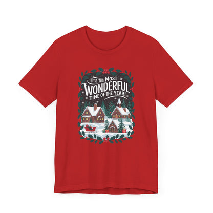 Men & Women Christmas T-Shirt. Most Wonderful Time of Year. Unisex Christmas T-Shirt.