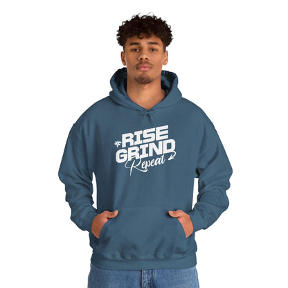 Unisex Heavy Blend™ Hooded Sweatshirt - Rise, Grind, Repeat - Hustle Daily Motivation