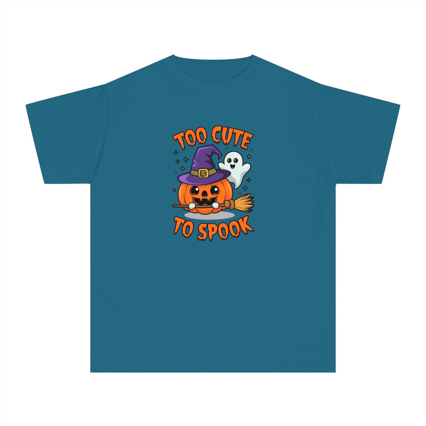 youth t-shirt, youth halloween t-shirt, too cute to spook!