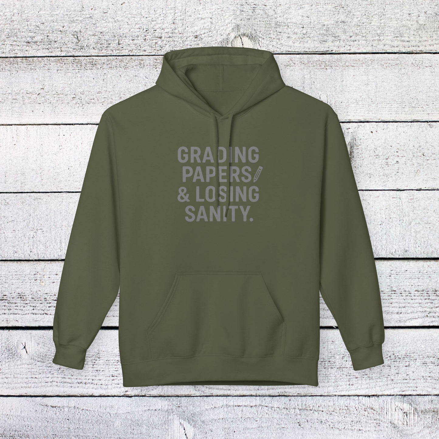 unisex softstyle hoodie - grading papers & losing sanity design. teachers with attitude.