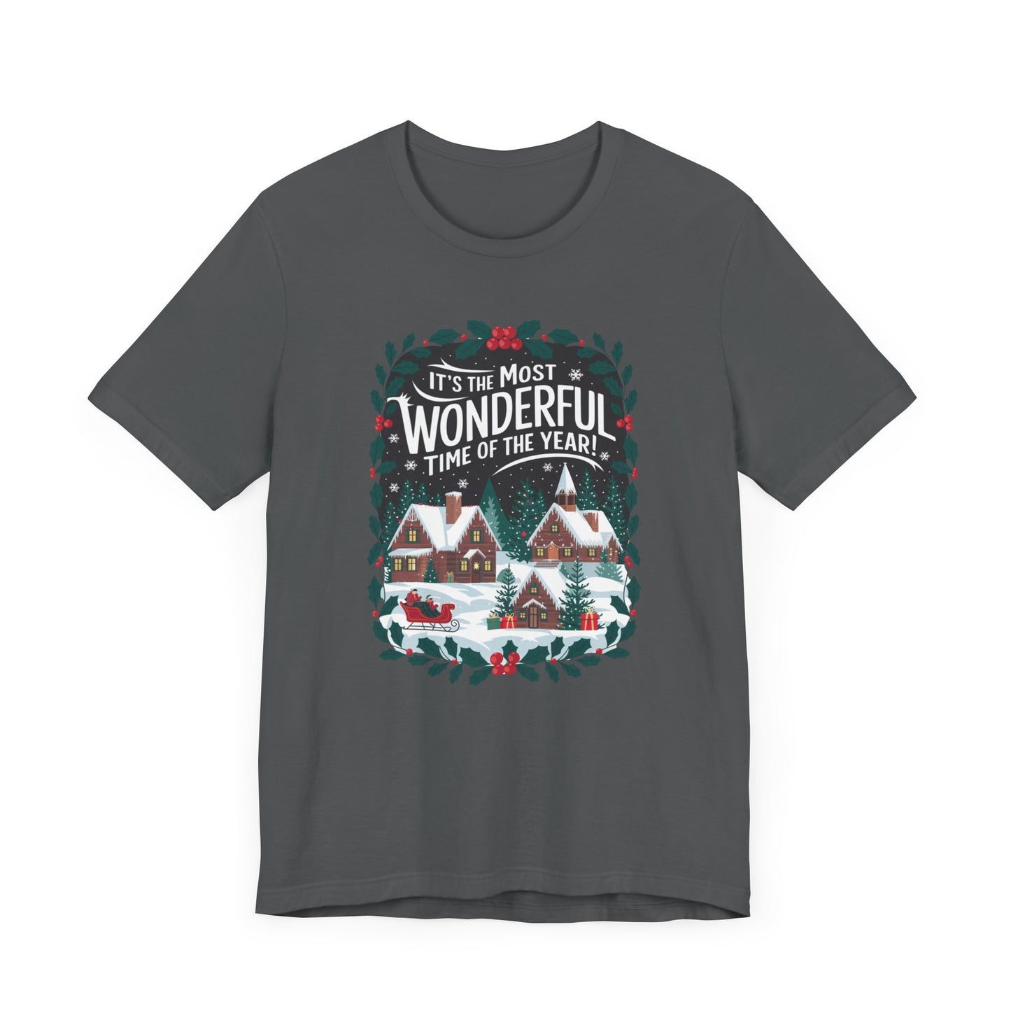 men & women christmas t-shirt. most wonderful time of year. unisex christmas t-shirt.