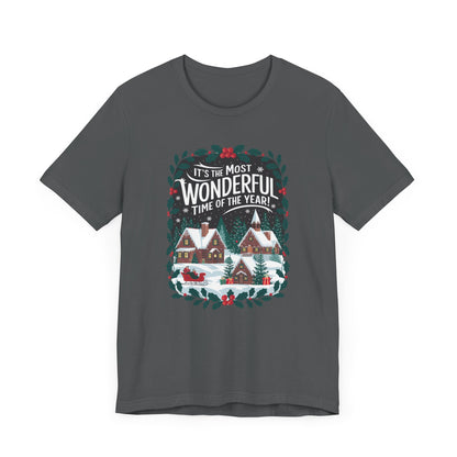 Men & Women Christmas T-Shirt. Most Wonderful Time of Year. Unisex Christmas T-Shirt.