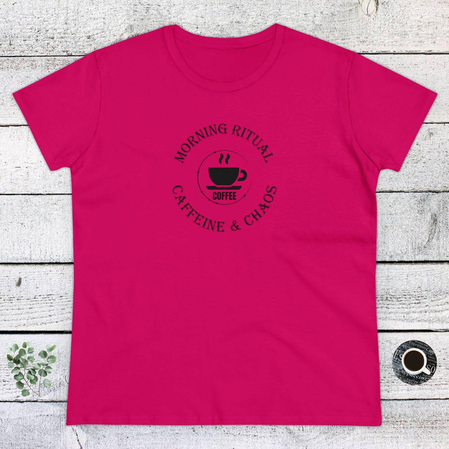 womens t-shirt - caffeine and chaos