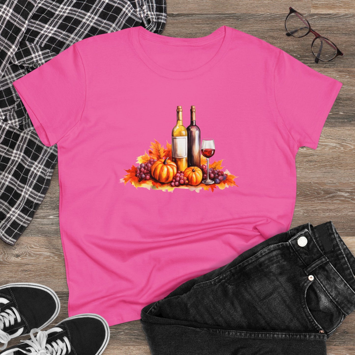 women halloween t-shirt, tee, fall, women's wine glass, pumpkins, halloween gift