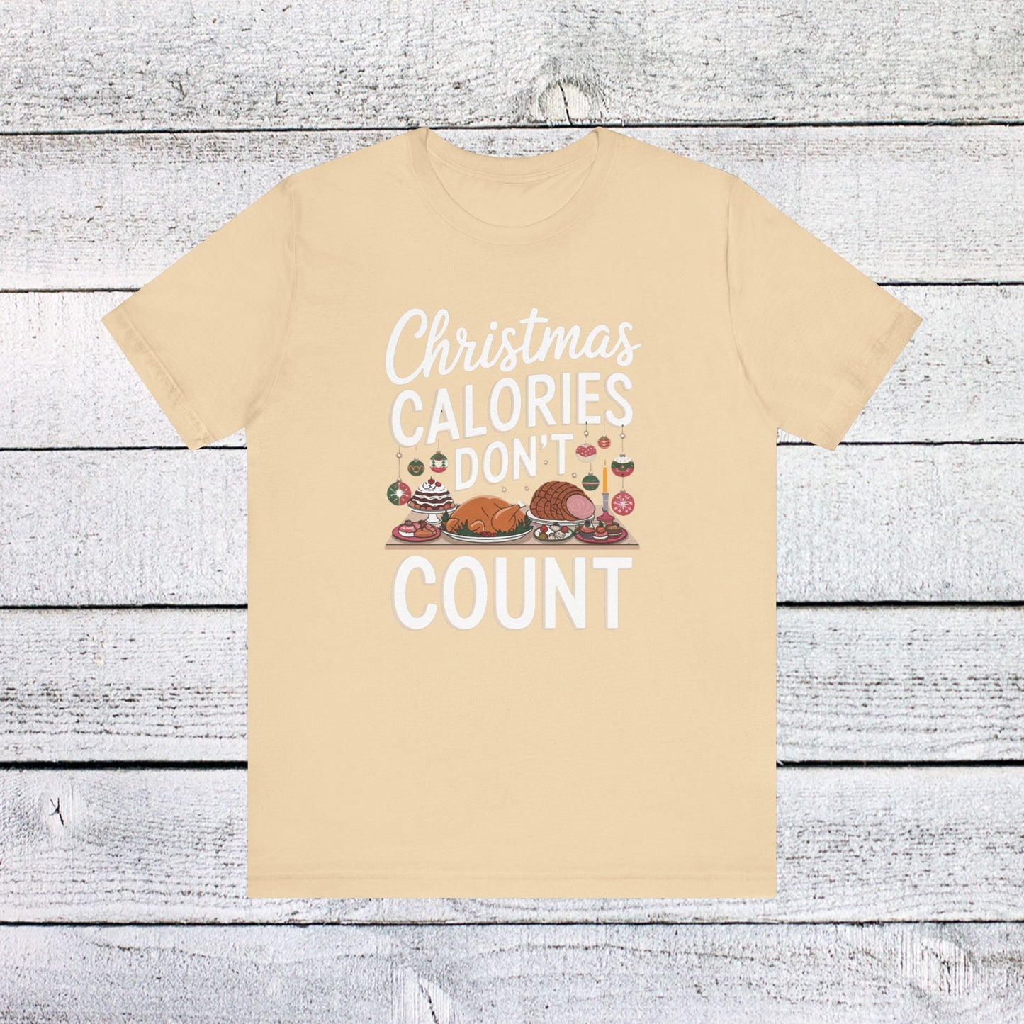 men & women christmas t-shirt. christmas calories don't count. unisex christmas t-shirt.