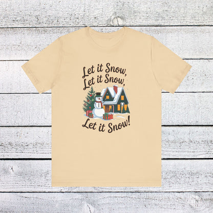 Men & Women Christmas T-Shirt. Let it Snow! Unisex Christmas T-Shirt.