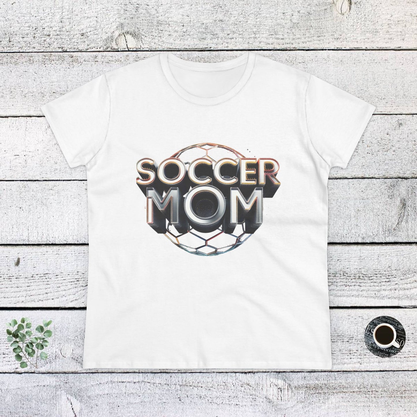 stylish women's cotton tee for soccer moms