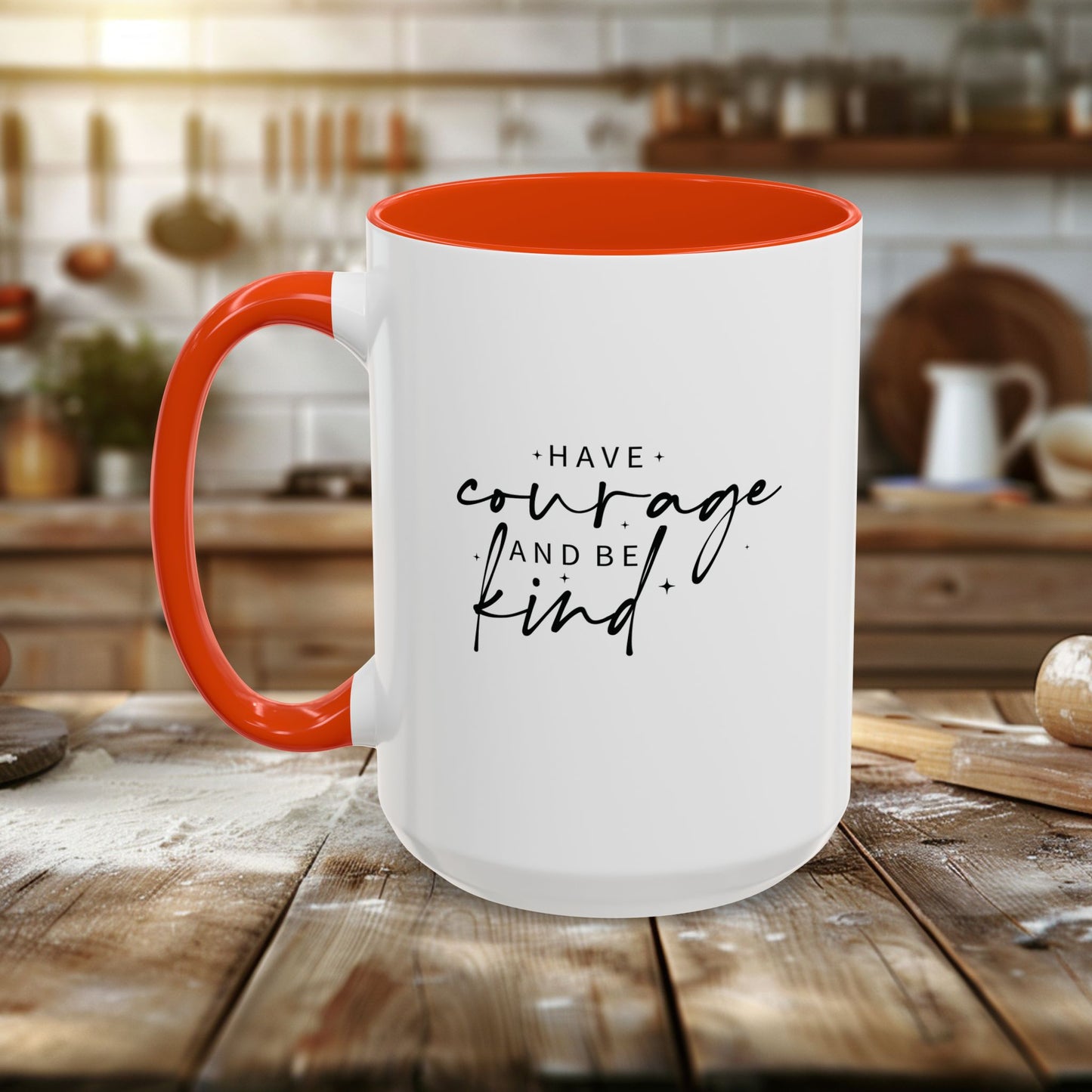 colorful mugs (11oz, 15oz) - have courage and be kind - graceful strength quote