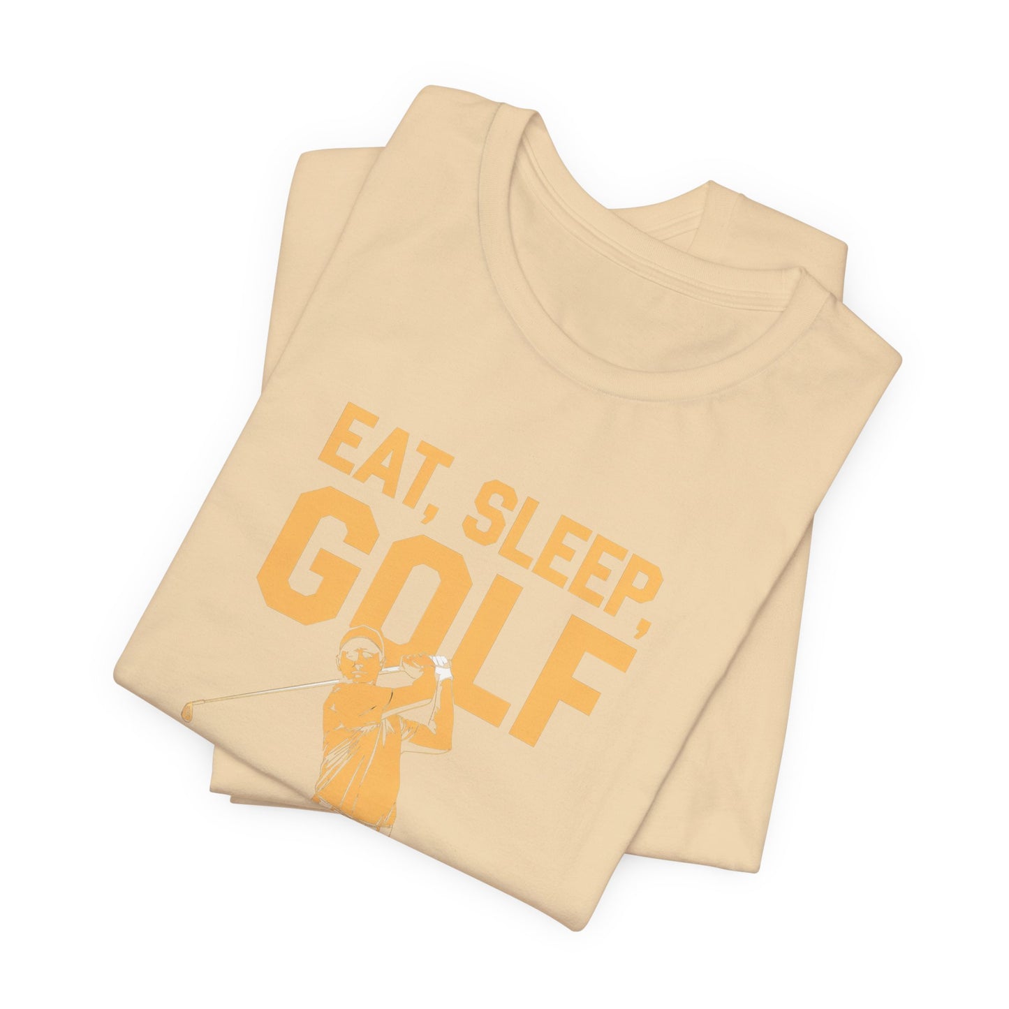 men & women golf t-shirt: eat, sleep, golf repeat. unisex golf t-shirt