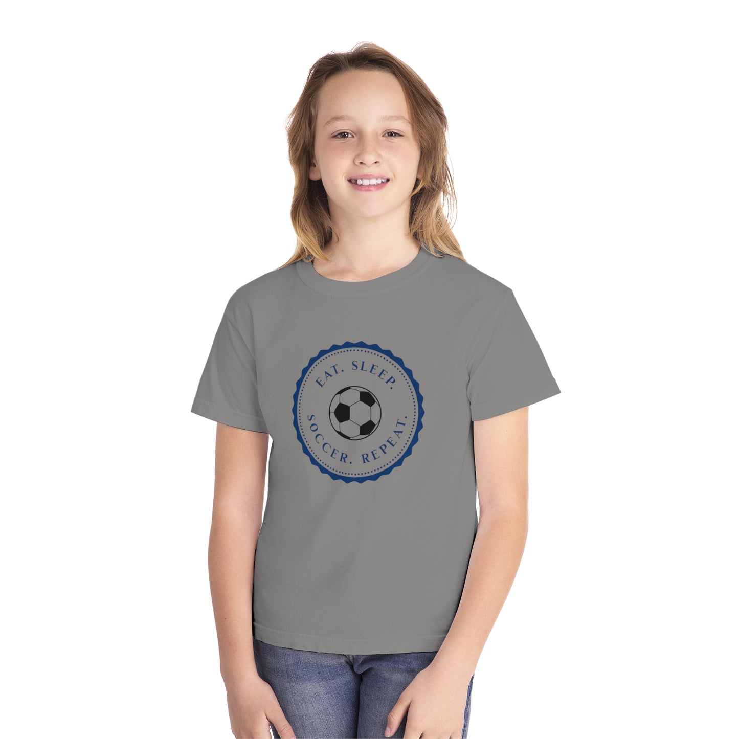 youth t-shirt - soccer. repeat.