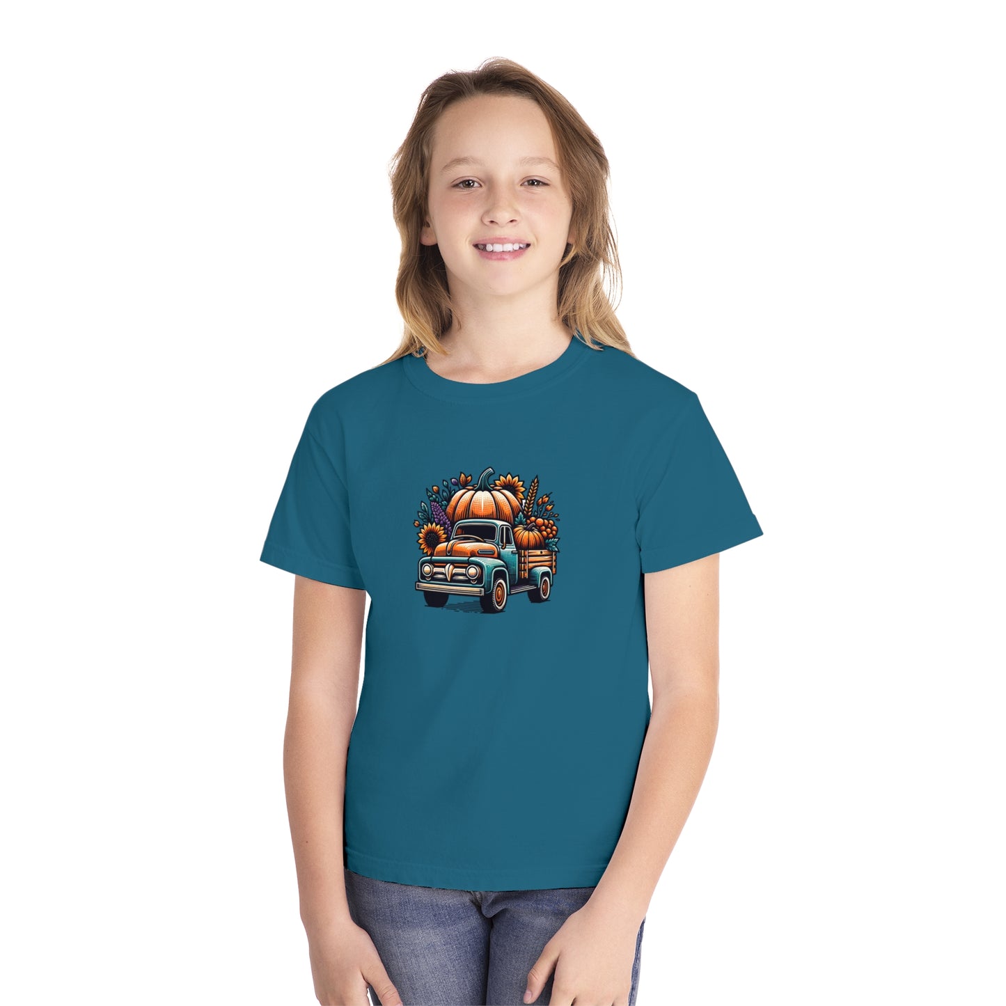 youth t-shirt - pumpkin truck!