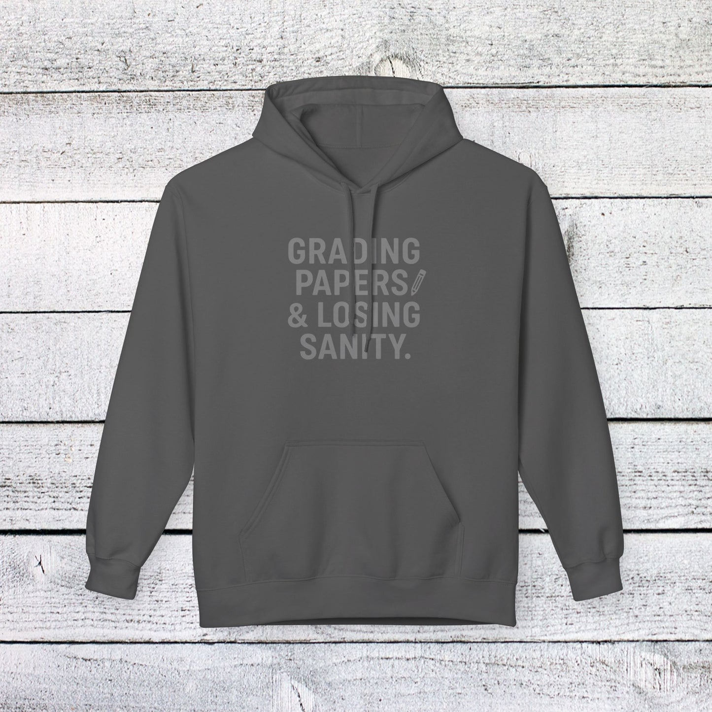 unisex softstyle hoodie - grading papers & losing sanity design. teachers with attitude.