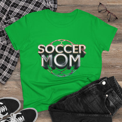 Stylish Women's Cotton Tee for Soccer Moms