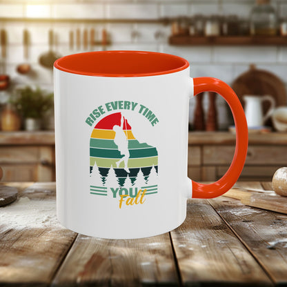 Colorful Mugs (11oz, 15oz) - Rise Every Time You Fall - Resilience Quote