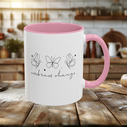 Colorful Mugs (11oz, 15oz) - Embrace Change - Growth Mindset Quote