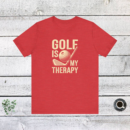 Men & Women Golf T-Shirt: Golf is my Therapy(2). Unisex Golf T-Shirt.