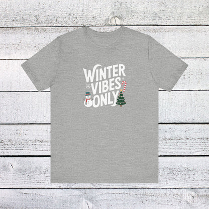 Men & Women Christmas T-Shirt. Winter Vibes. Unisex Christmas T-Shirt.