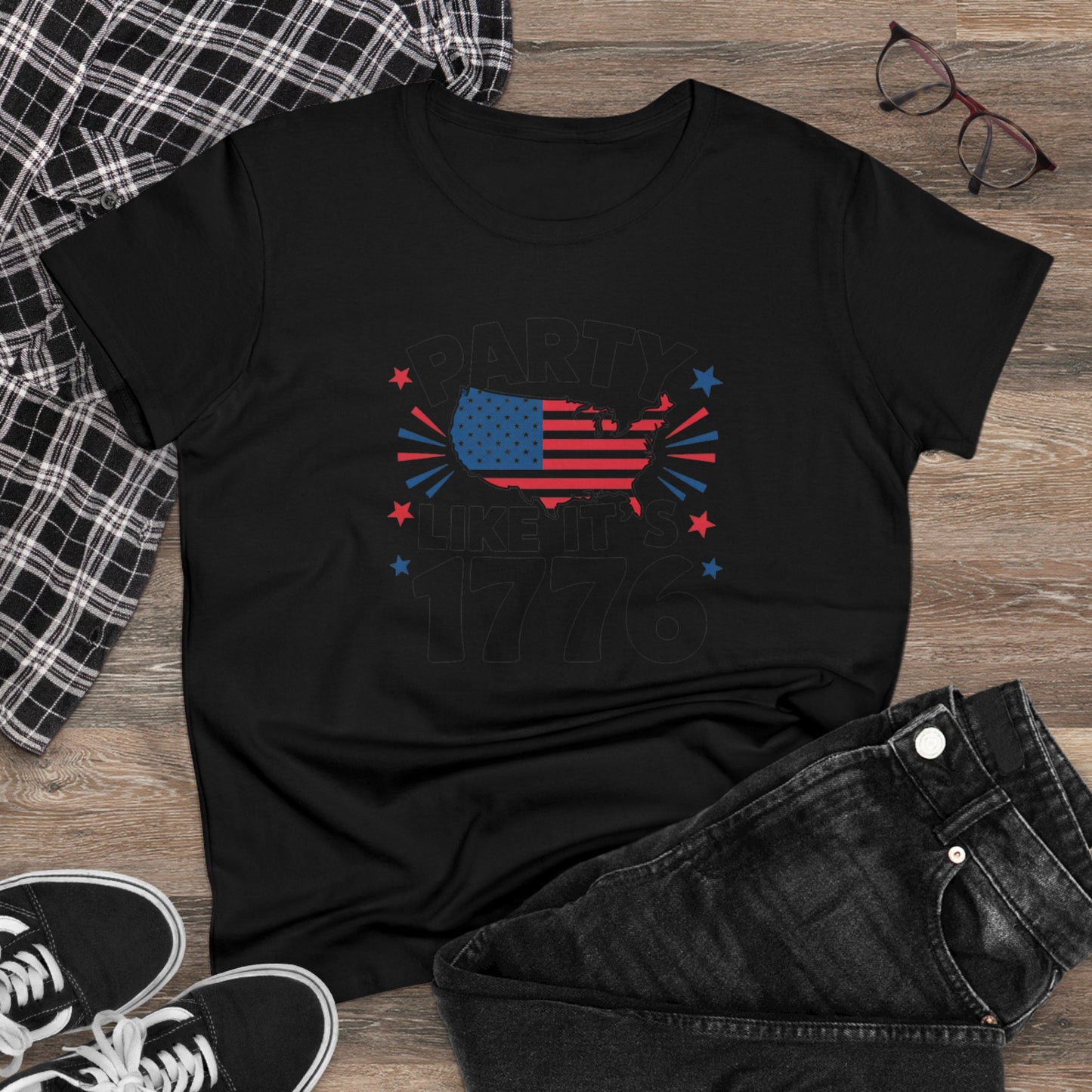 women's t-shirt, women's tee, funny gift, party like its 1776!