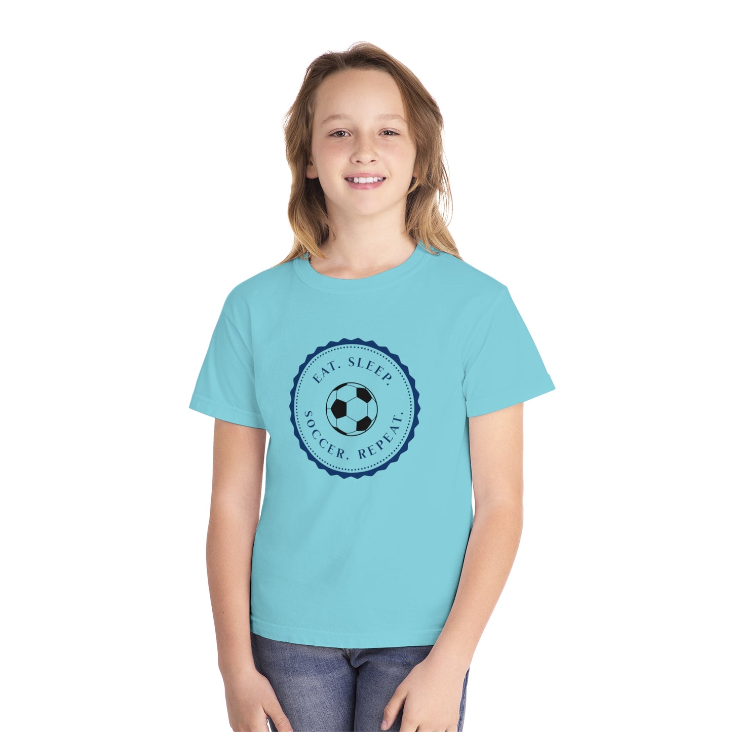 youth t-shirt - soccer. repeat.