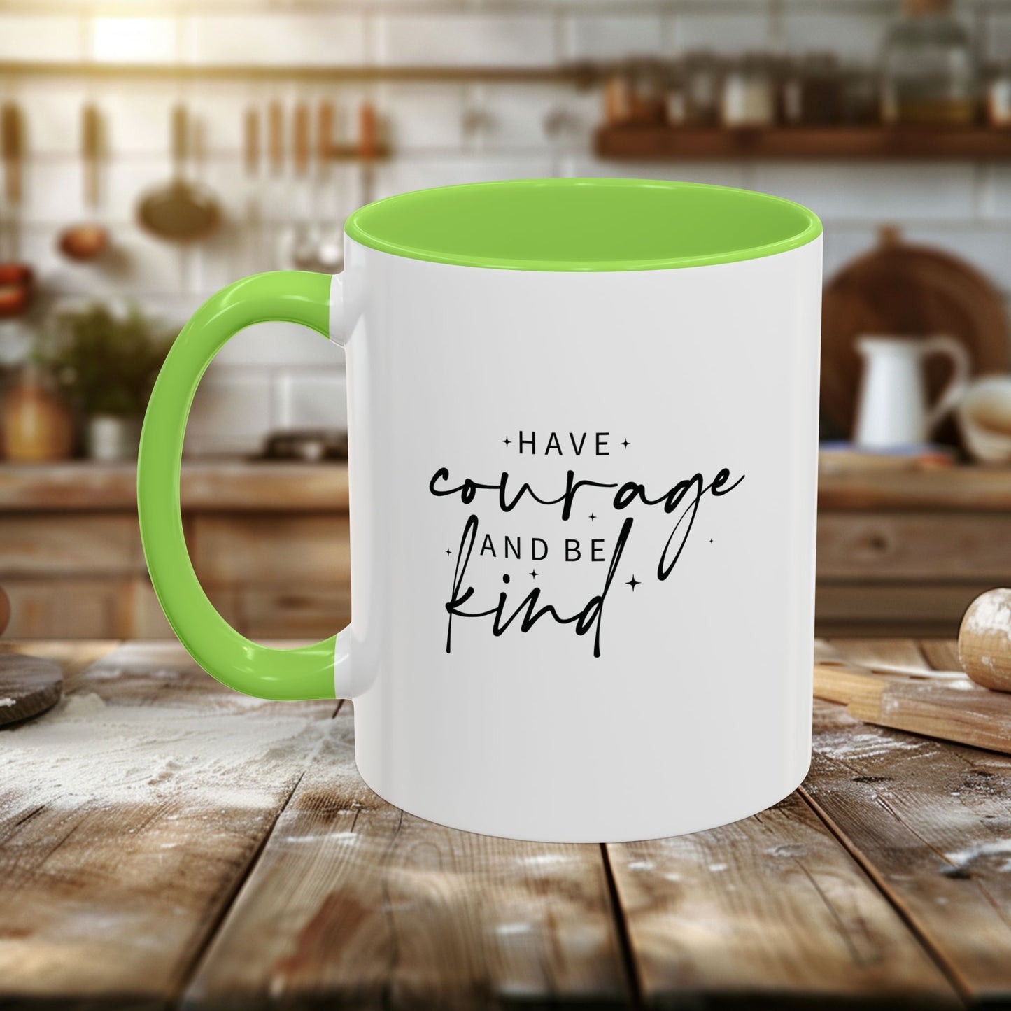 colorful mugs (11oz, 15oz) - have courage and be kind - graceful strength quote