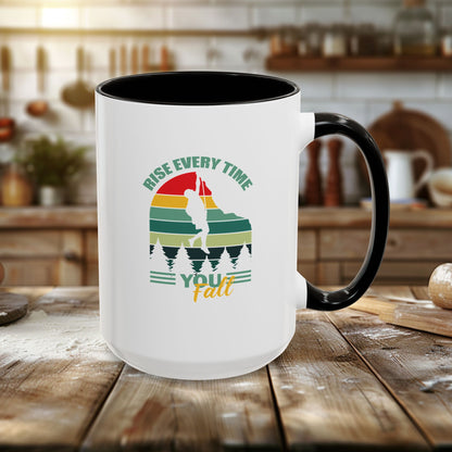 Colorful Mugs (11oz, 15oz) - Rise Every Time You Fall - Resilience Quote