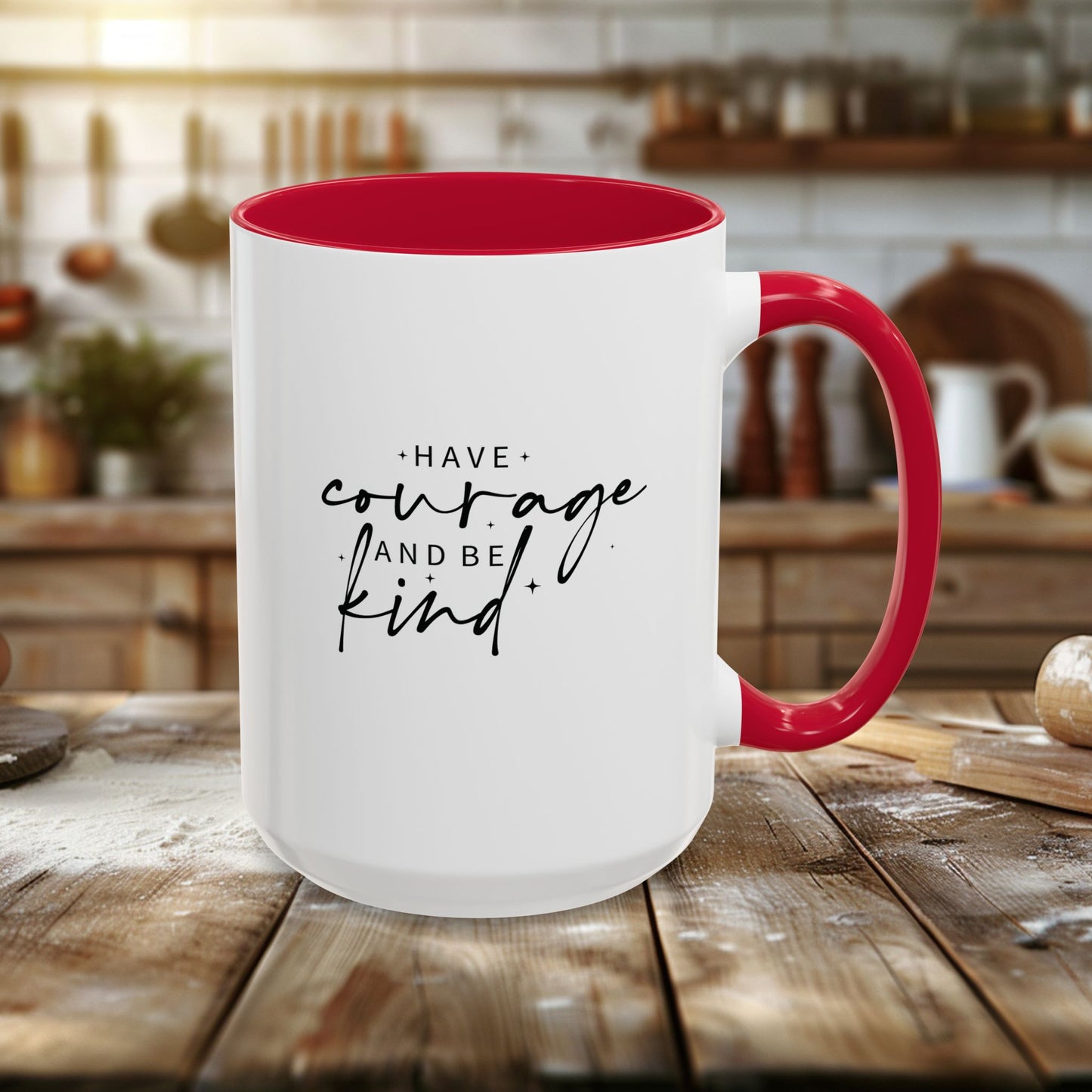 colorful mugs (11oz, 15oz) - have courage and be kind - graceful strength quote
