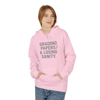 Unisex Softstyle Hoodie - Grading Papers & Losing Sanity Design. Teachers with attitude.