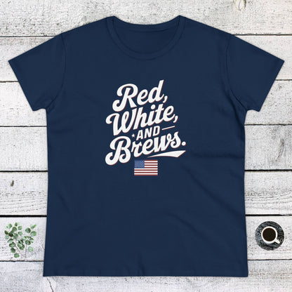 Women's T-Shirts, Women's Tee, Funny Gift, Red Wine and Brews!