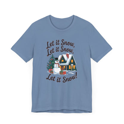 Men & Women Christmas T-Shirt. Let it Snow! Unisex Christmas T-Shirt.