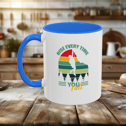 Colorful Mugs (11oz, 15oz) - Rise Every Time You Fall - Resilience Quote