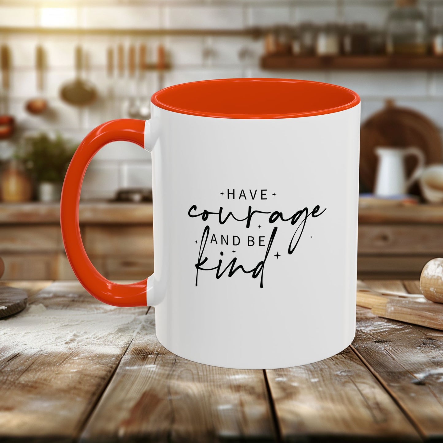 colorful mugs (11oz, 15oz) - have courage and be kind - graceful strength quote