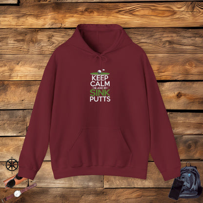 Men & Women Golf Sweatshirt: Keep Calm & Sink Putts. Unisex Sweatshirt.