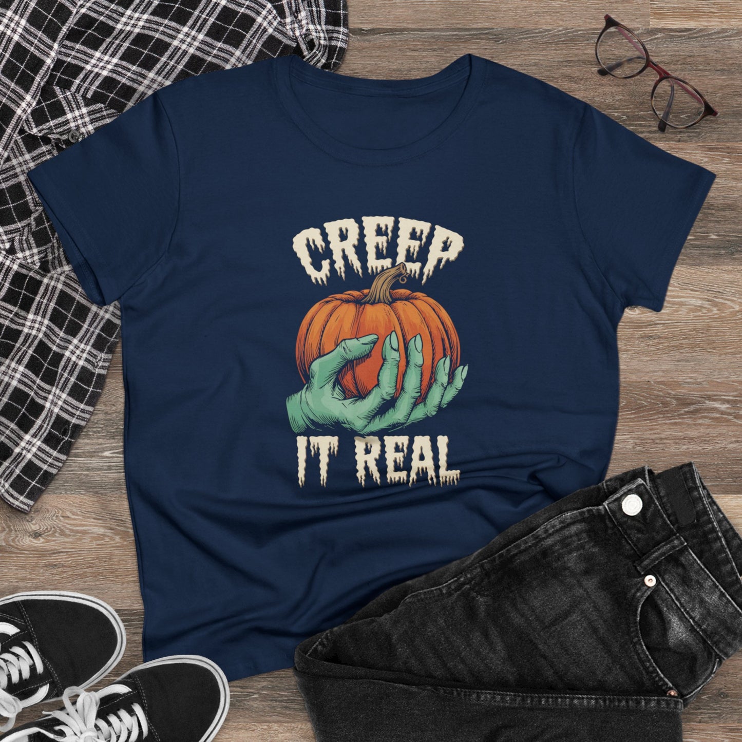 women's t-shirt, women's tee, halloween, funny gift, creep it real!