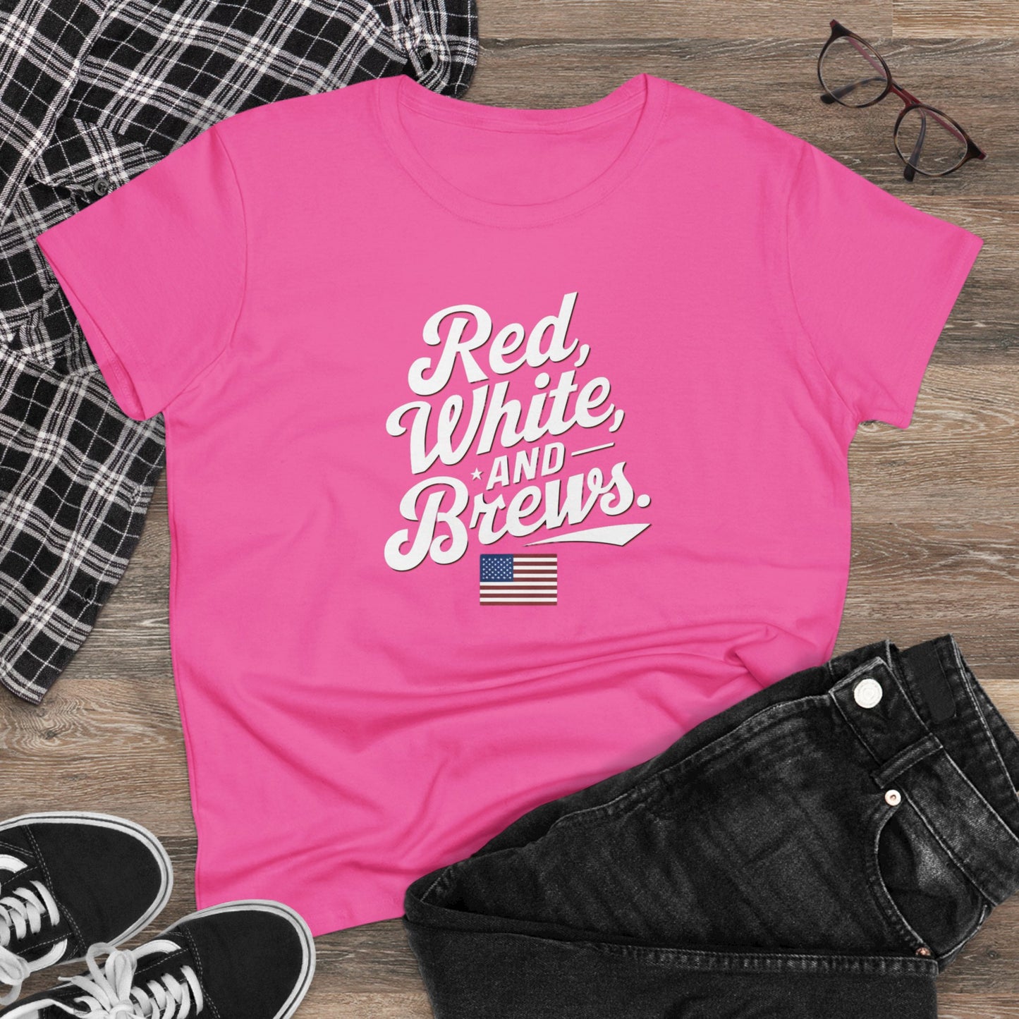 women's t-shirts, women's tee, funny gift, red wine and brews!