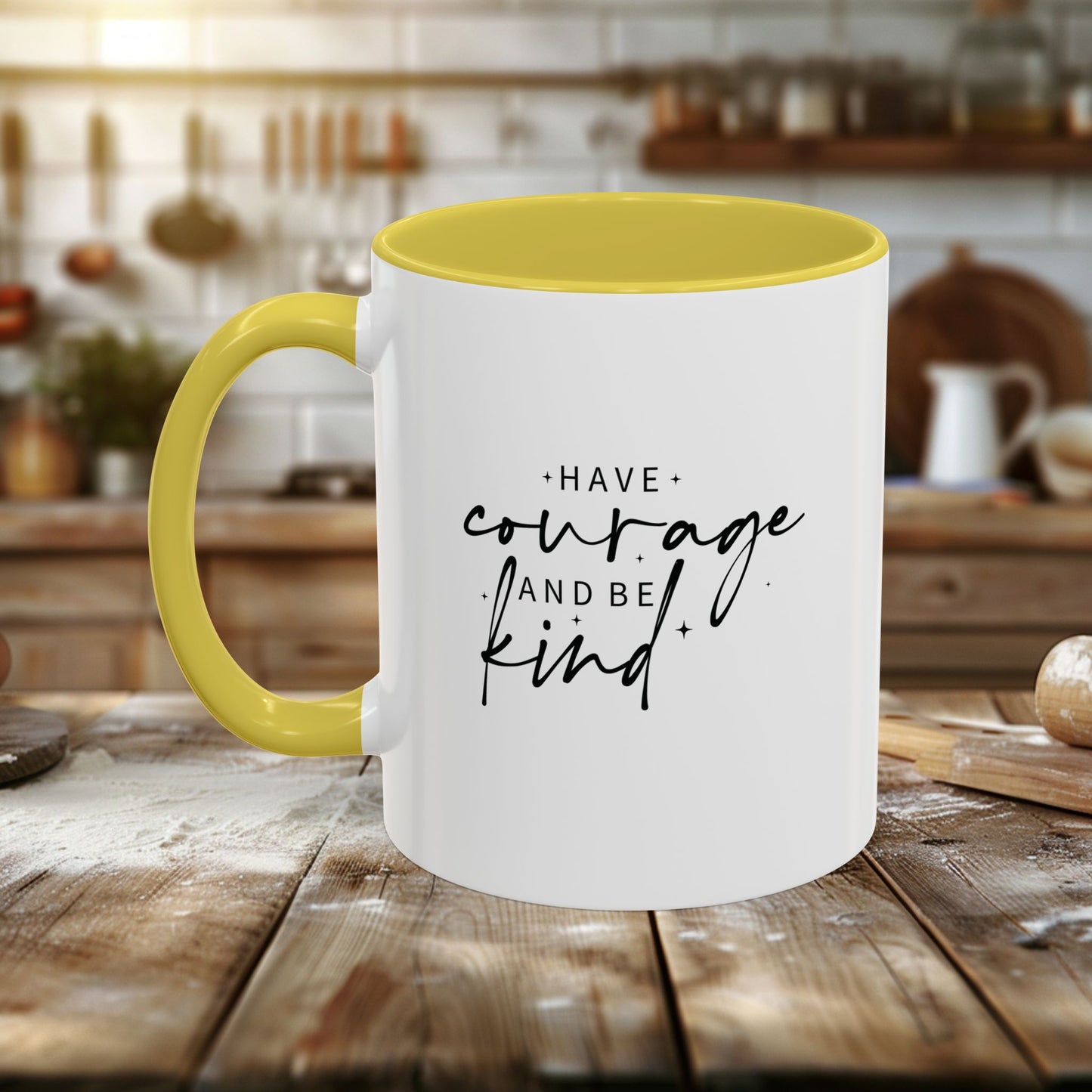colorful mugs (11oz, 15oz) - have courage and be kind - graceful strength quote