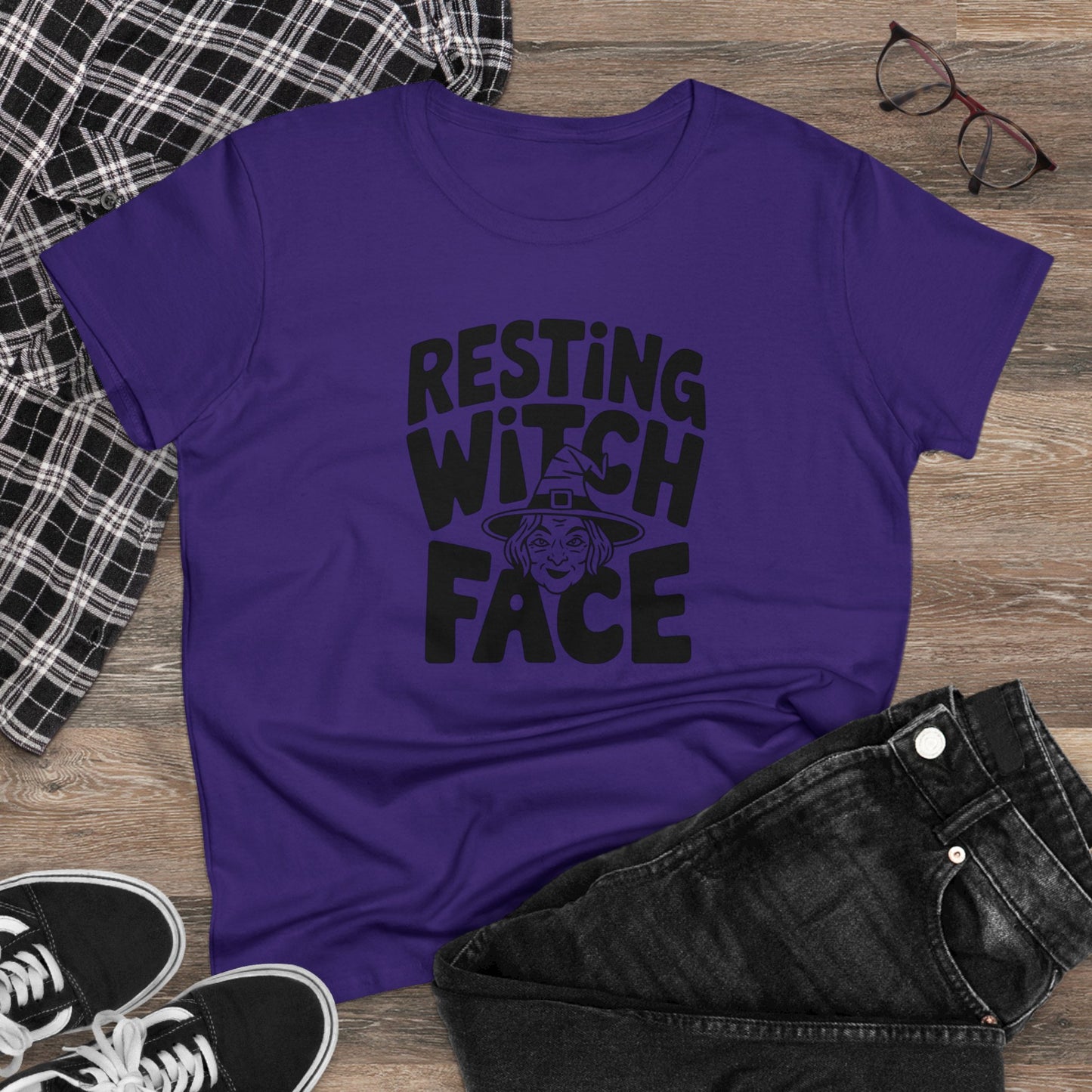 women's t-shirt, women's tee, women's halloween, witch!