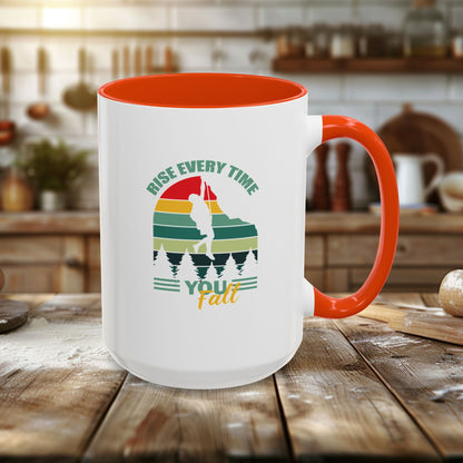 Colorful Mugs (11oz, 15oz) - Rise Every Time You Fall - Resilience Quote
