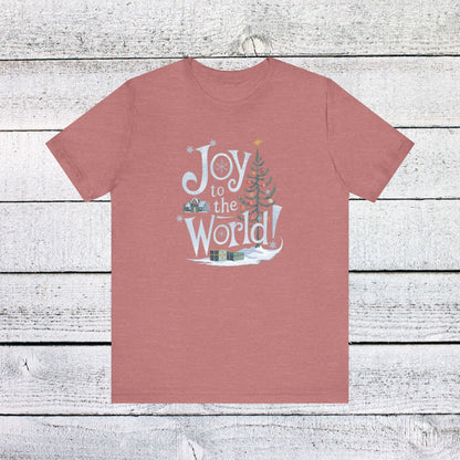 Men & Women Christmas T-Shirt: Joy to the World! Unisex Christmas T-Shirt.