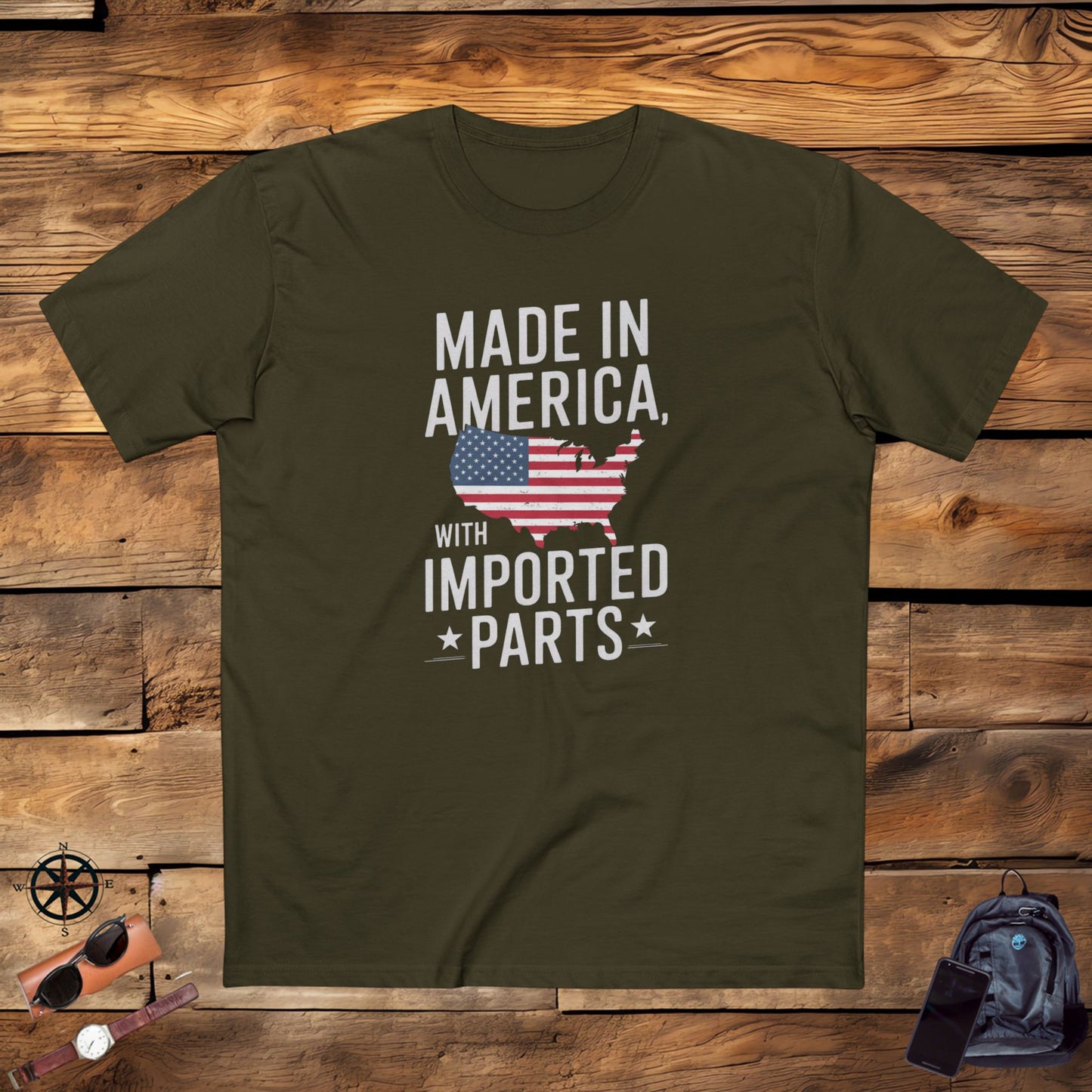 men's t-shirt funny, men's tee, men's funny gift, made in america with imported parts