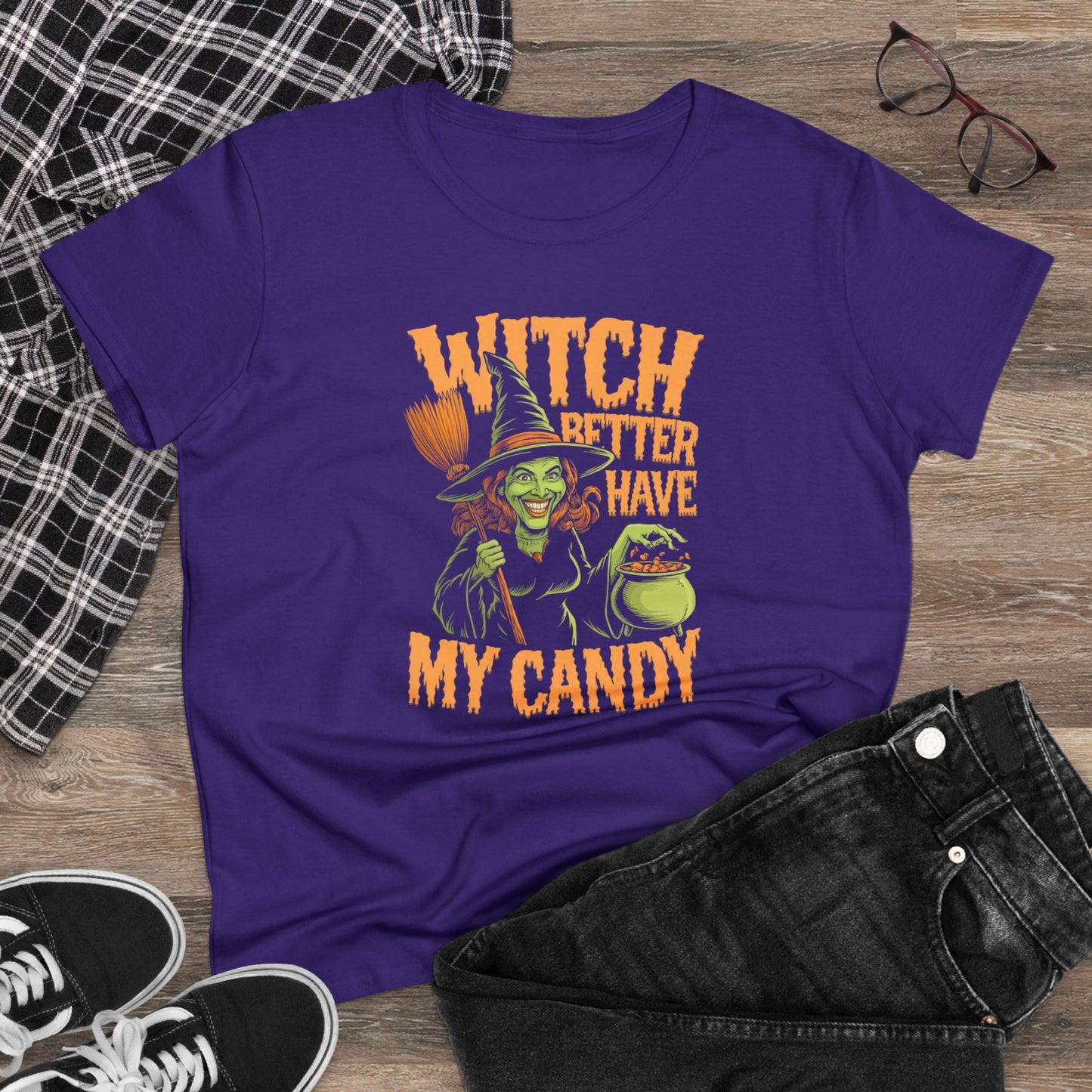 women's t-shirt, women's tee, women's halloween, witch better have my candy!