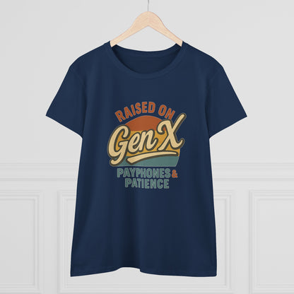 Women's Cotton Tee - Raised on Gen X with Payphones & Patience