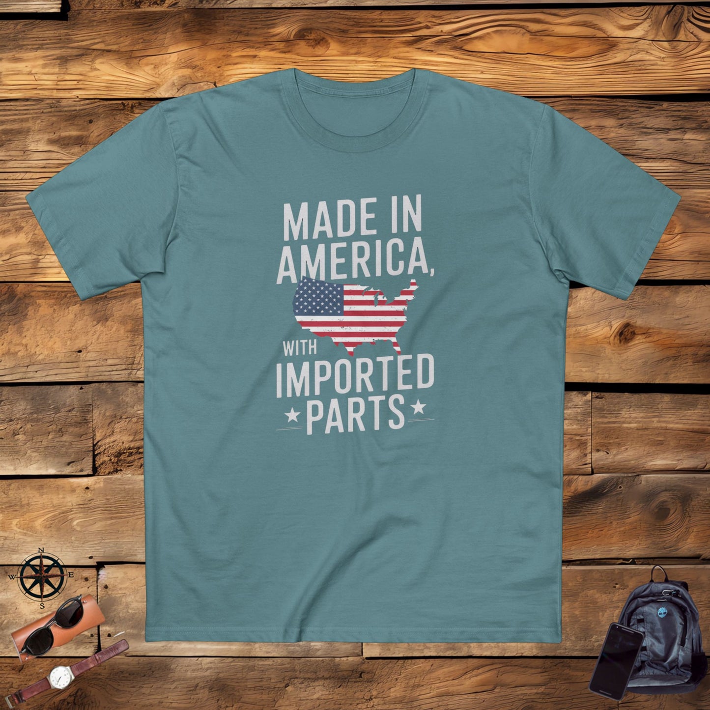 men's t-shirt funny, men's tee, men's funny gift, made in america with imported parts