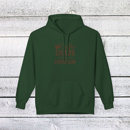 Unisex Softstyle Hoodie - Coffee, Chaos, and Curriculum Design. Teachers with Attitude.