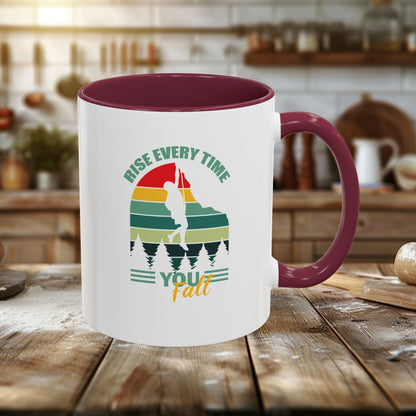 Colorful Mugs (11oz, 15oz) - Rise Every Time You Fall - Resilience Quote